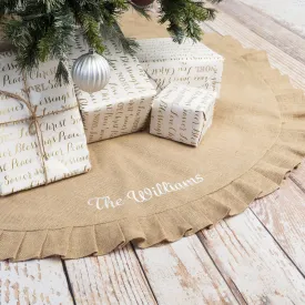 Personalized Burlap Christmas Tree Skirt