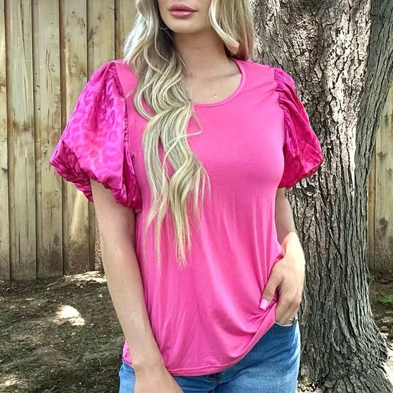 Plus Pink Louisiana Woman Top*