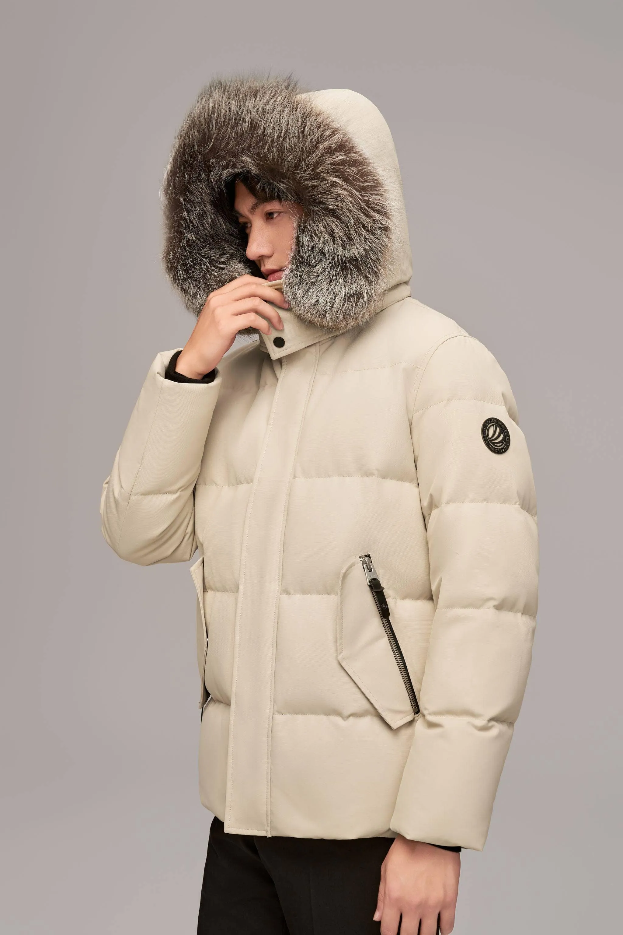 Premium Business Men's Goose Down Jacket With Hood