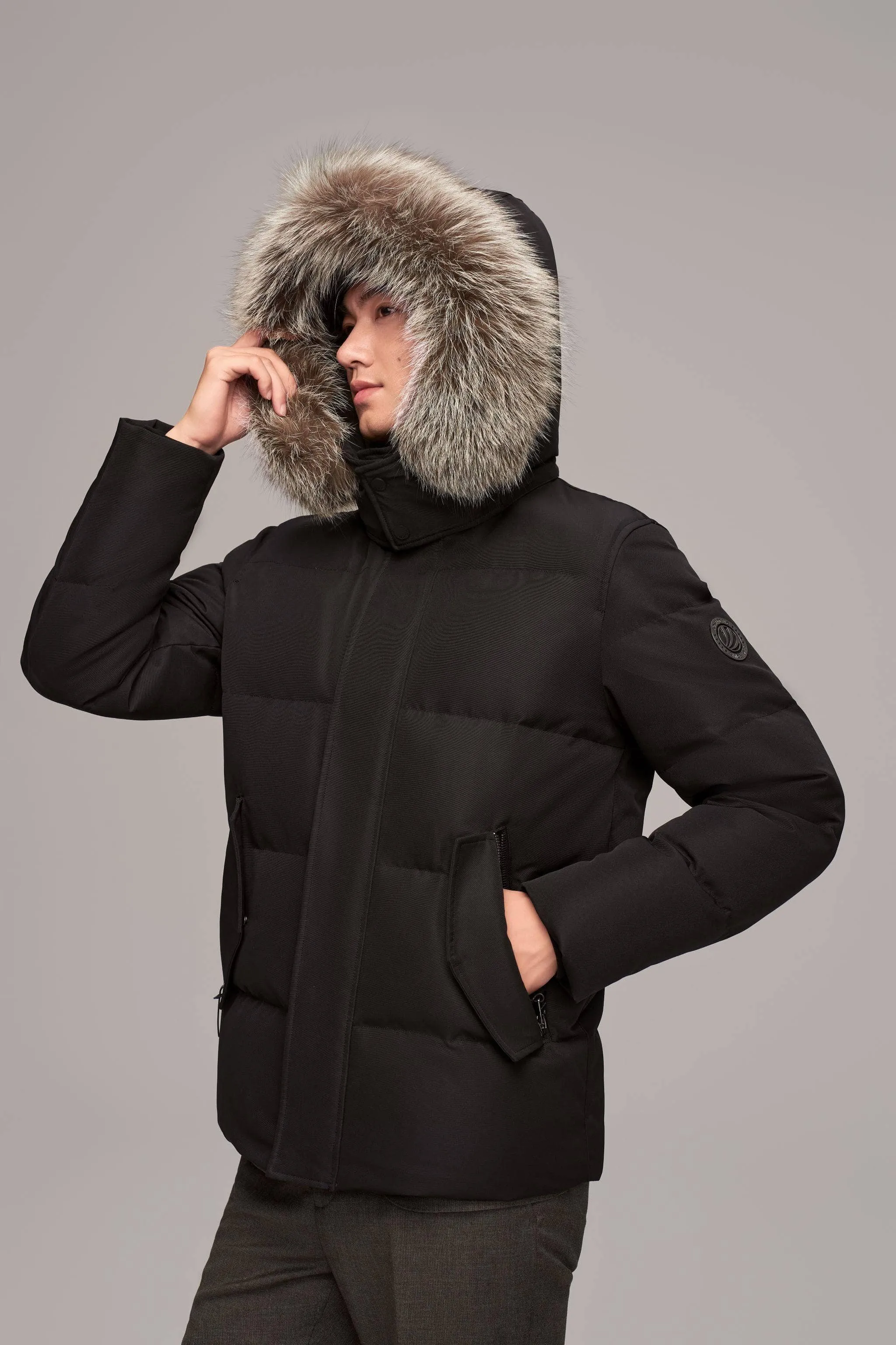 Premium Business Men's Goose Down Jacket With Hood