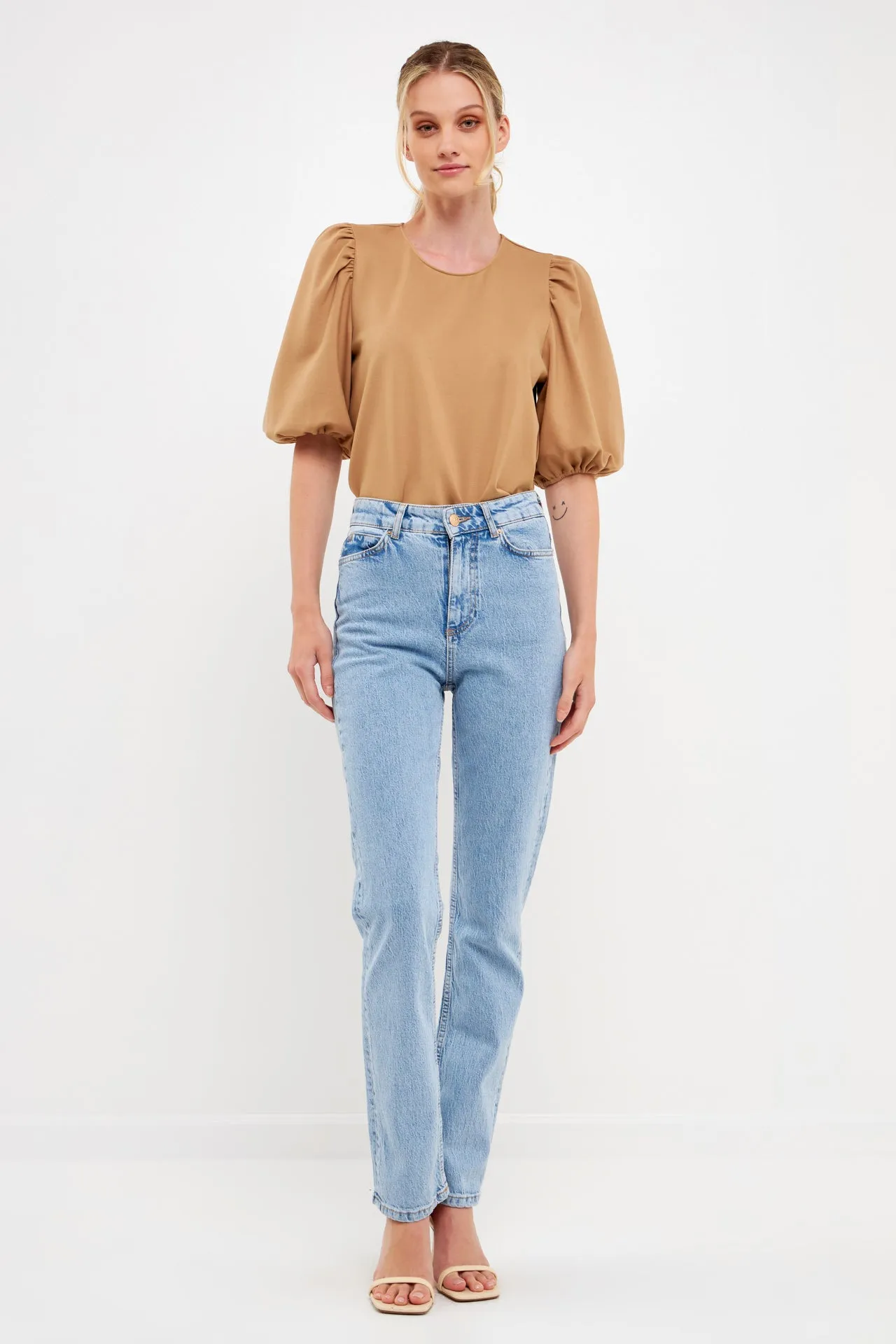 Puff Sleeve Ponte Top