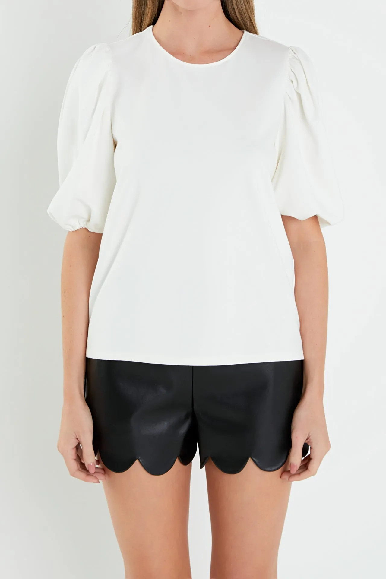 Puff Sleeve Ponte Top