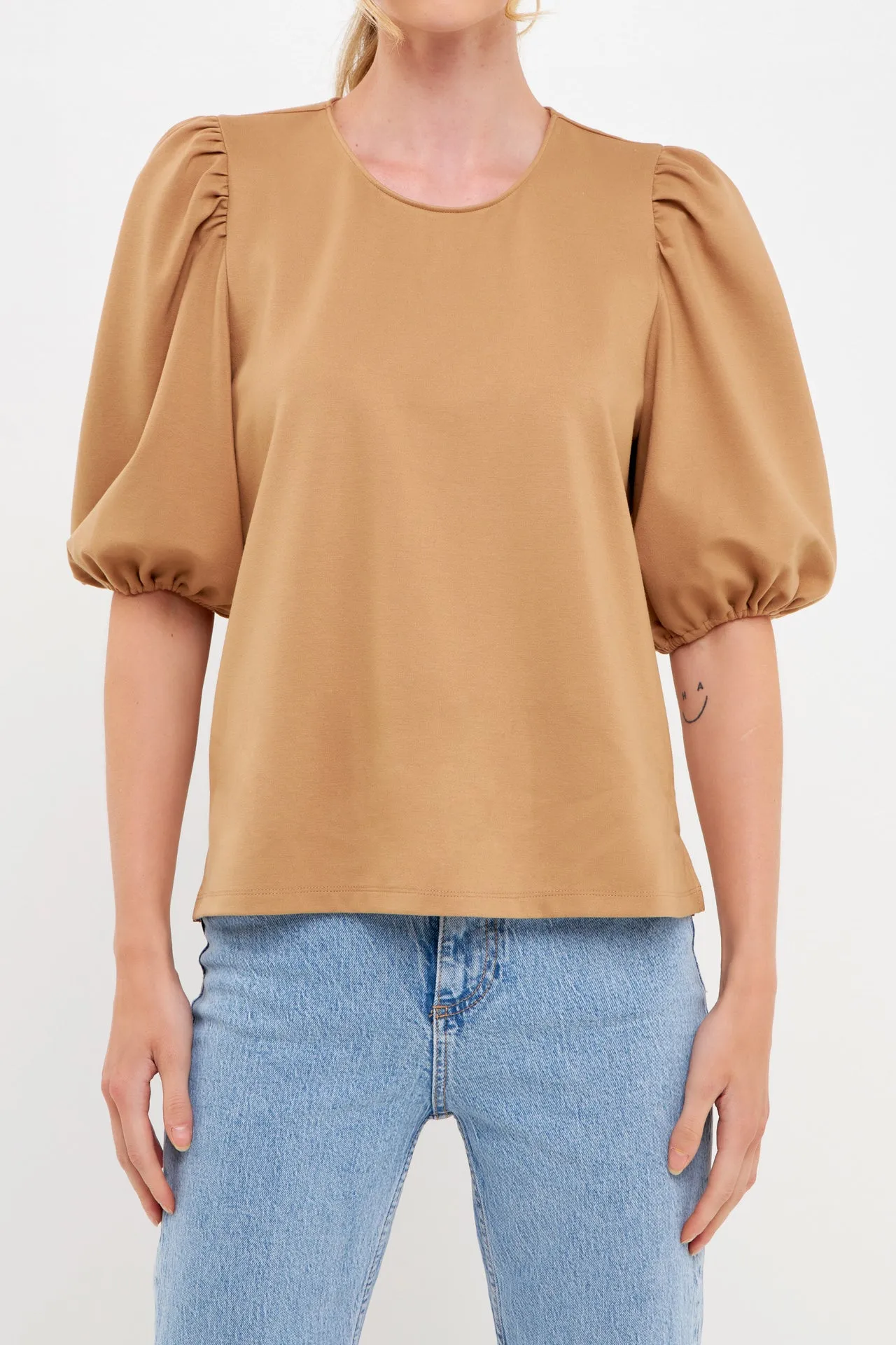 Puff Sleeve Ponte Top