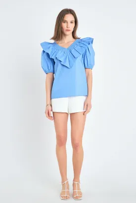 Ruffle Puff Sleeve Top