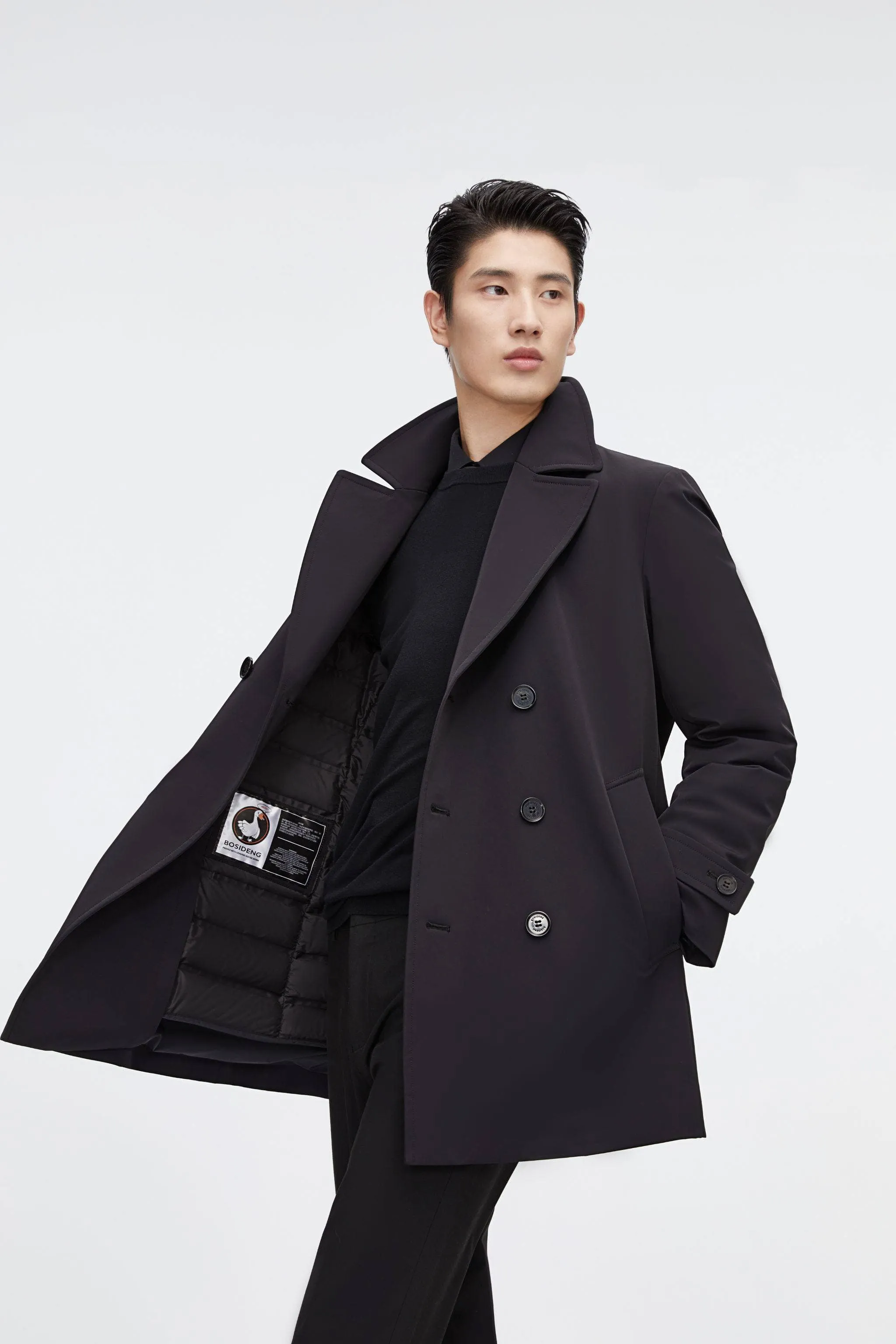 Short Detachable Goose Down Trench Coat