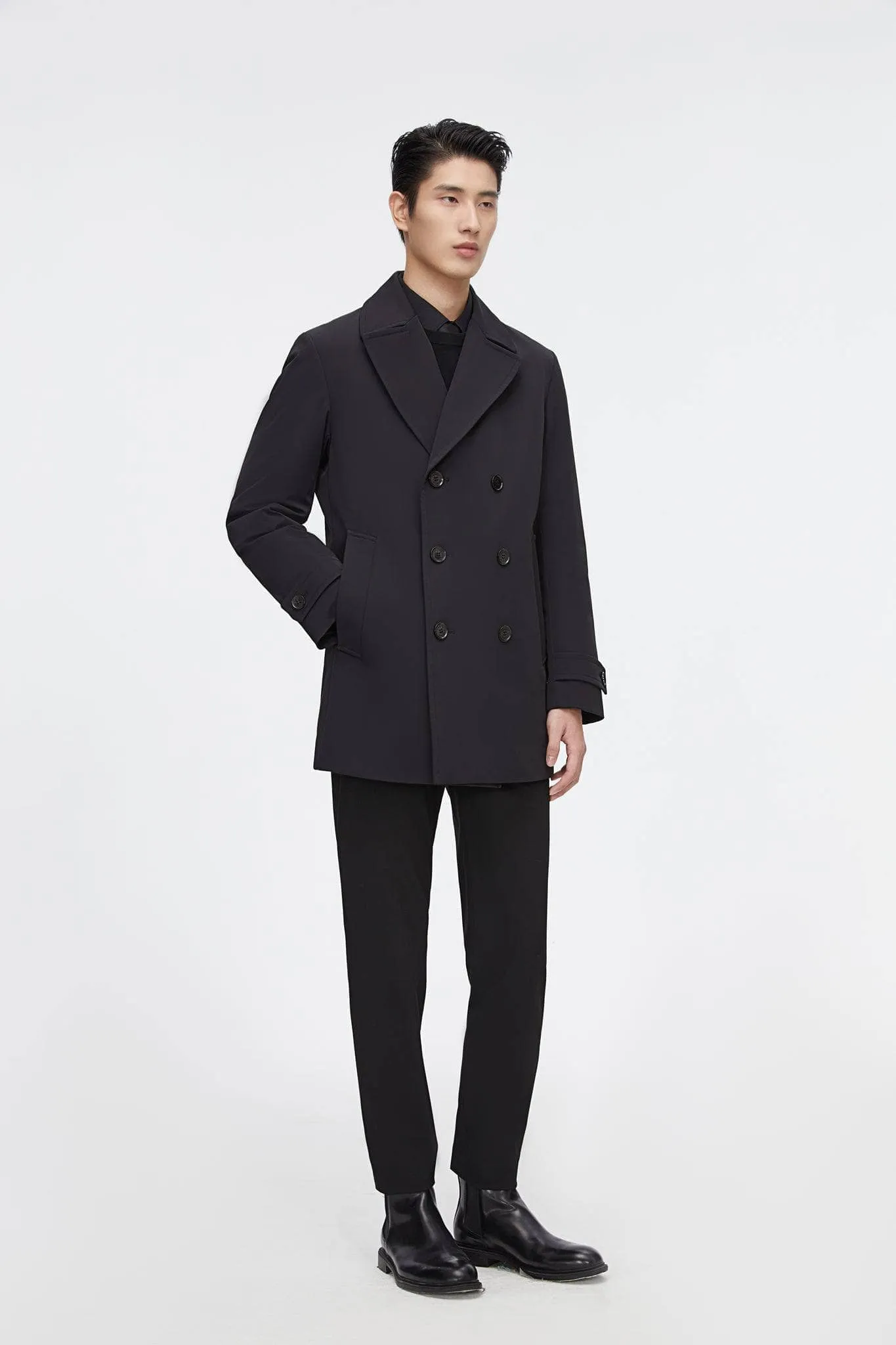 Short Detachable Goose Down Trench Coat