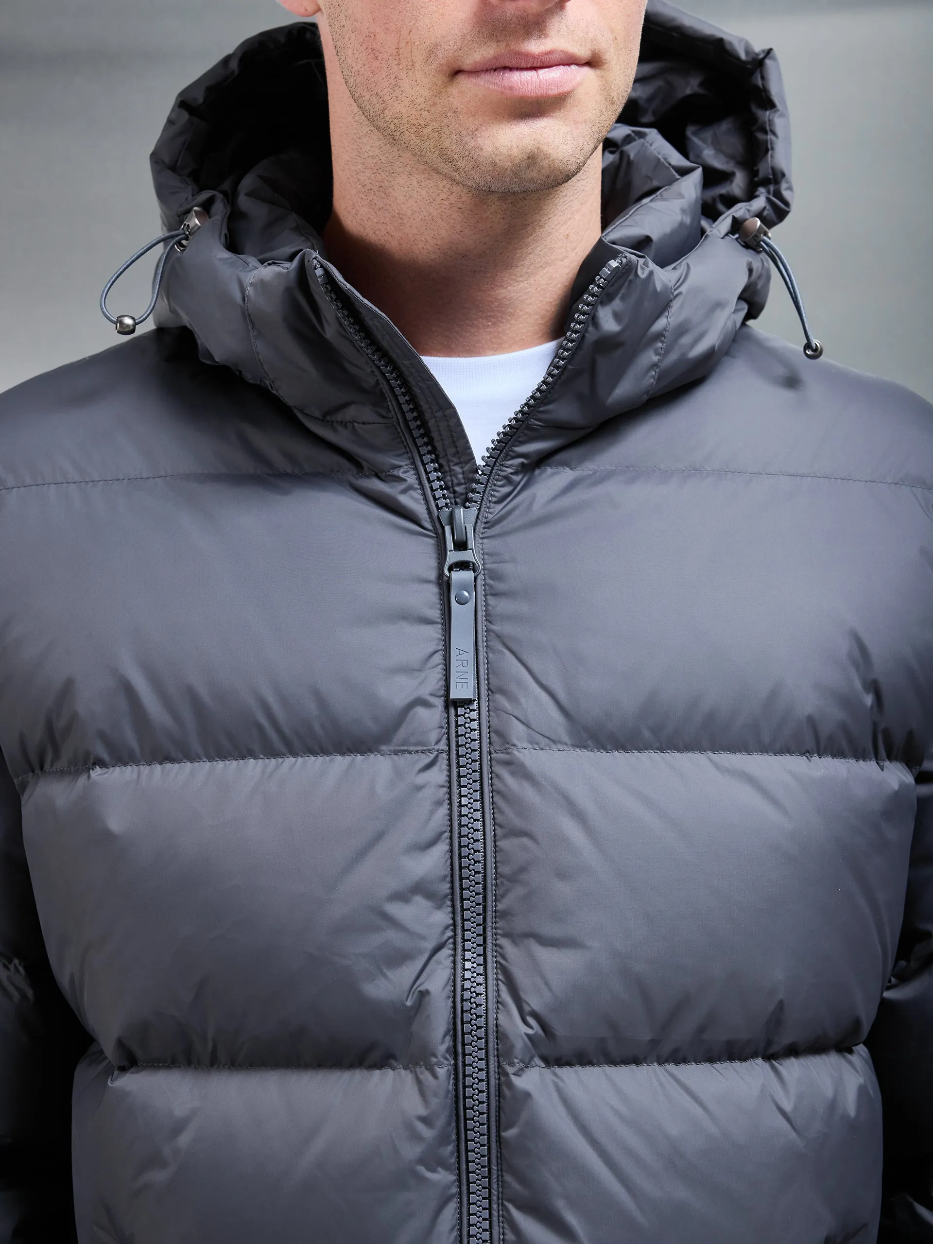 Short Down Jacket in Grey