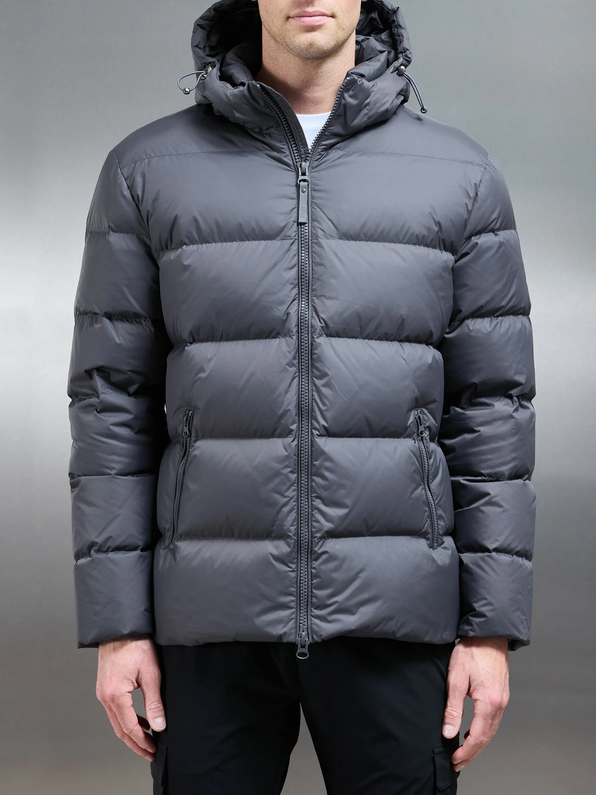 Short Down Jacket in Grey