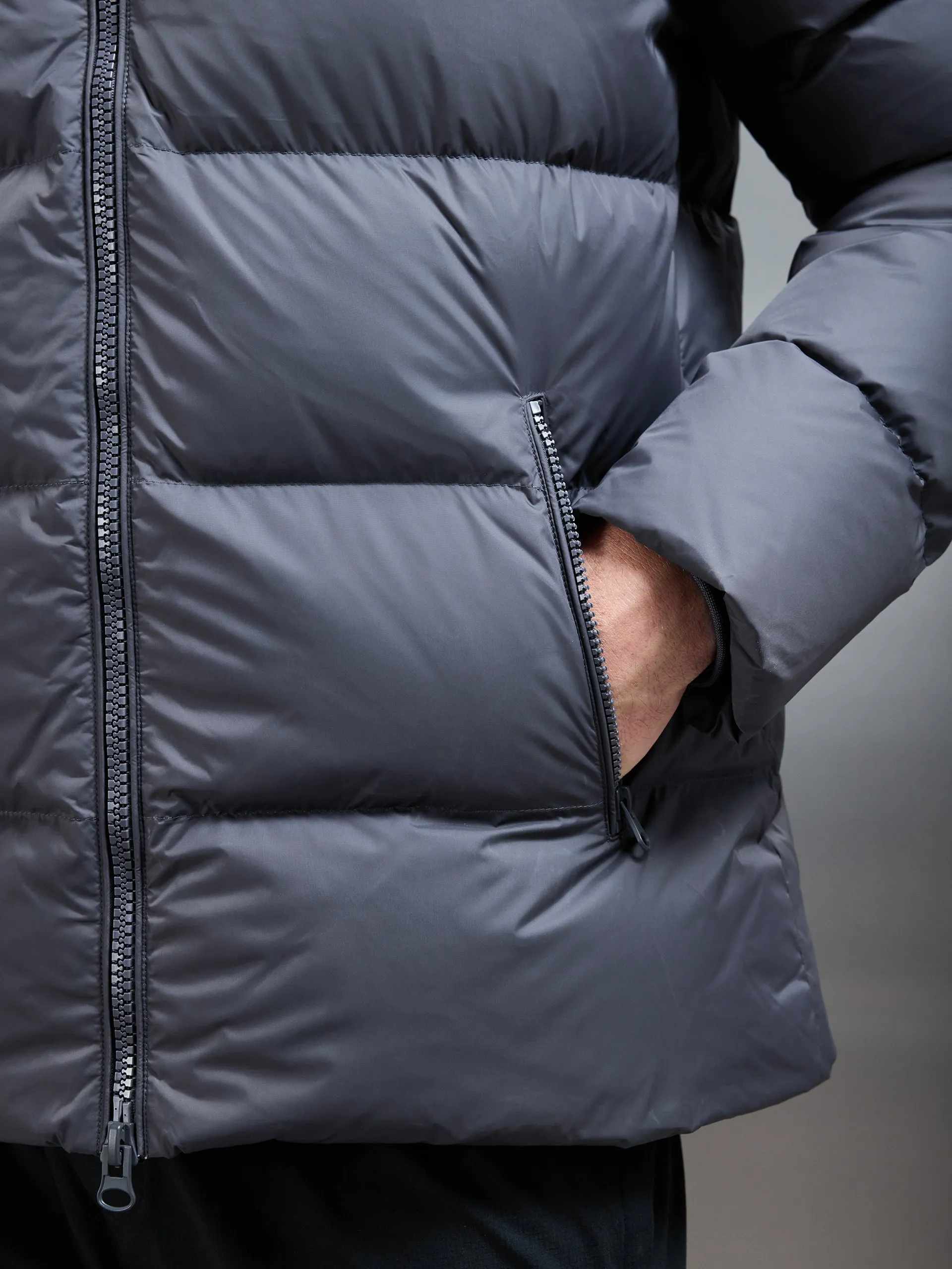 Short Down Jacket in Grey