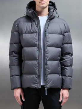 Short Down Jacket in Grey