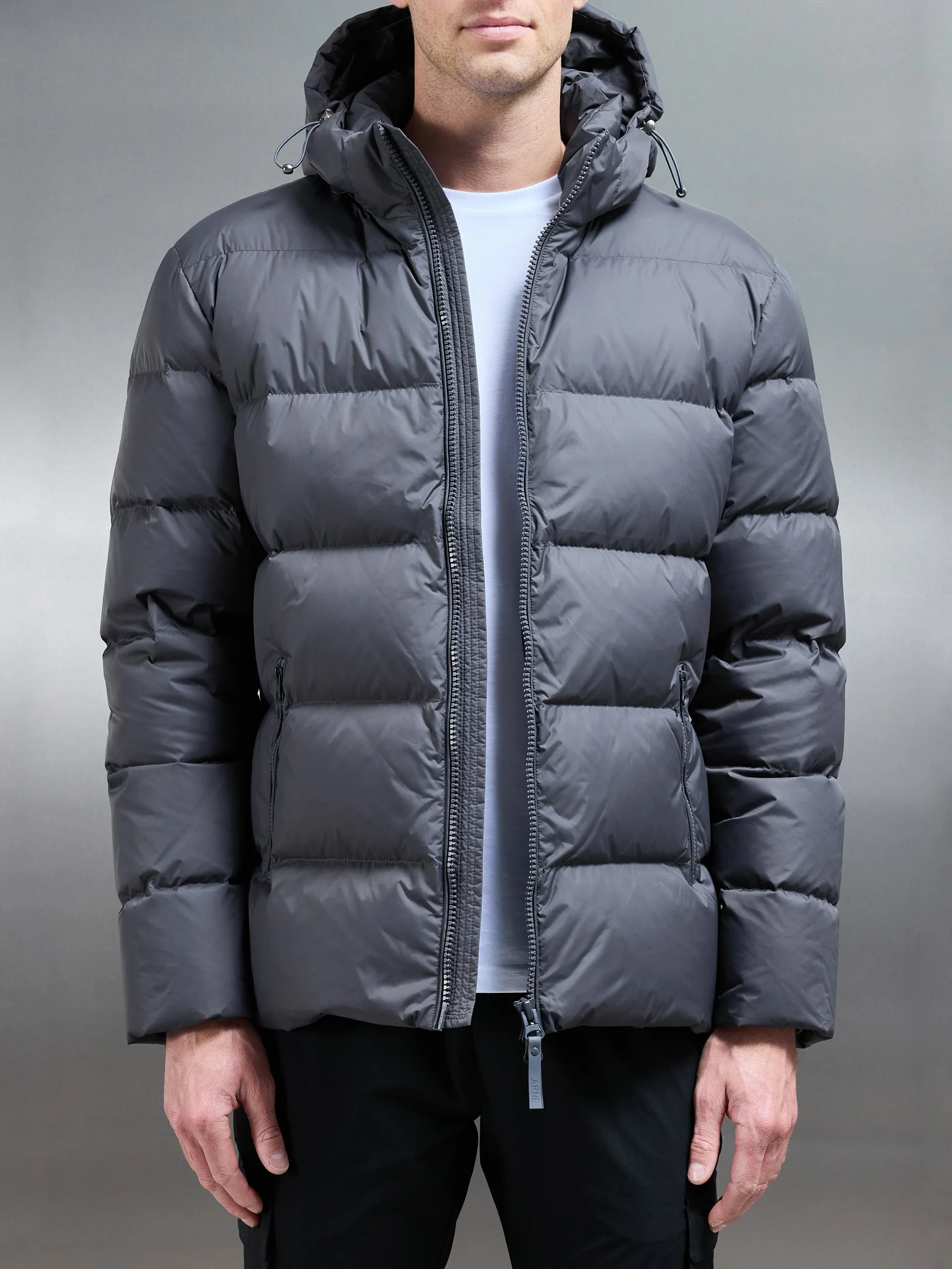 Short Down Jacket in Grey