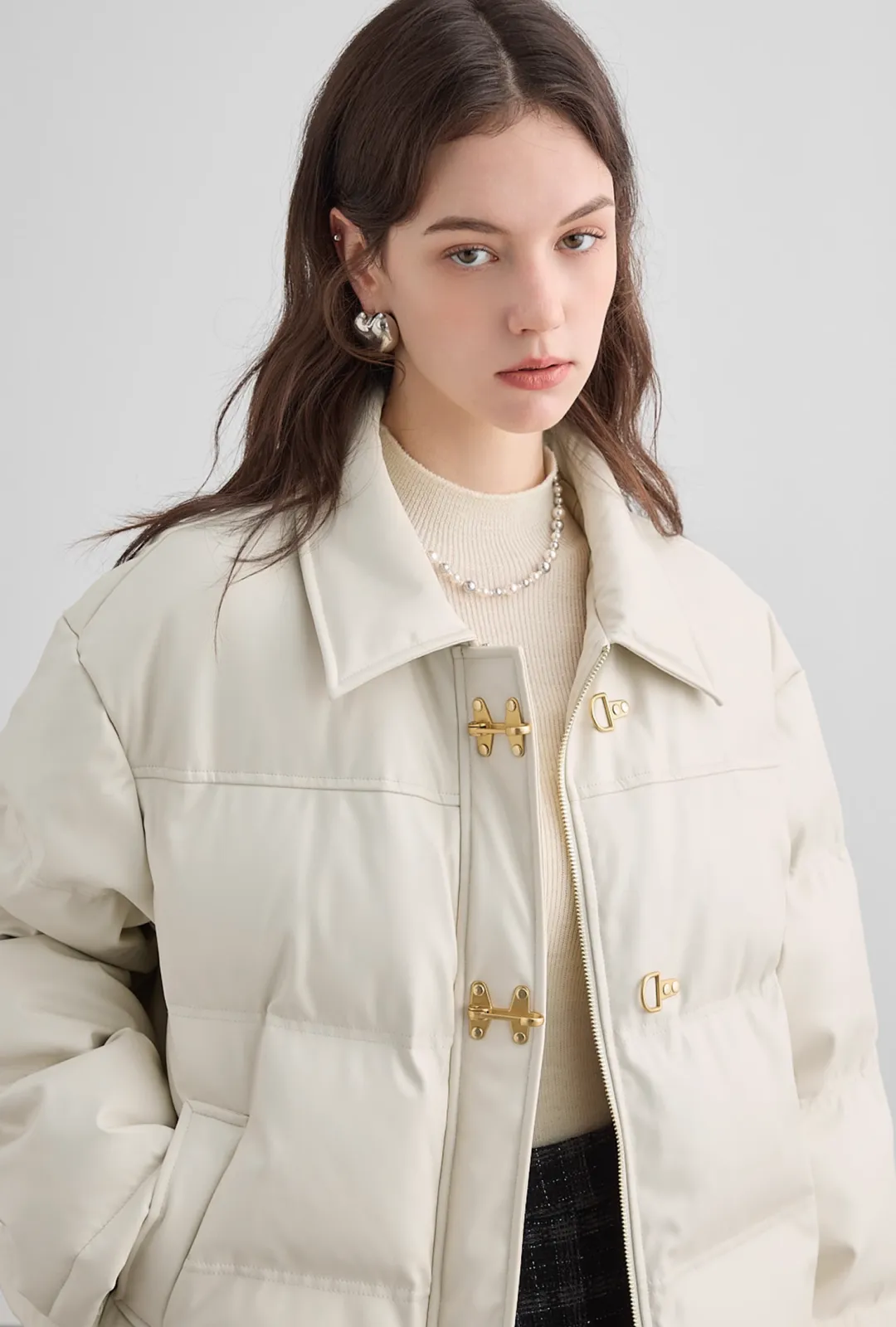 Short White Duck Down Jacket