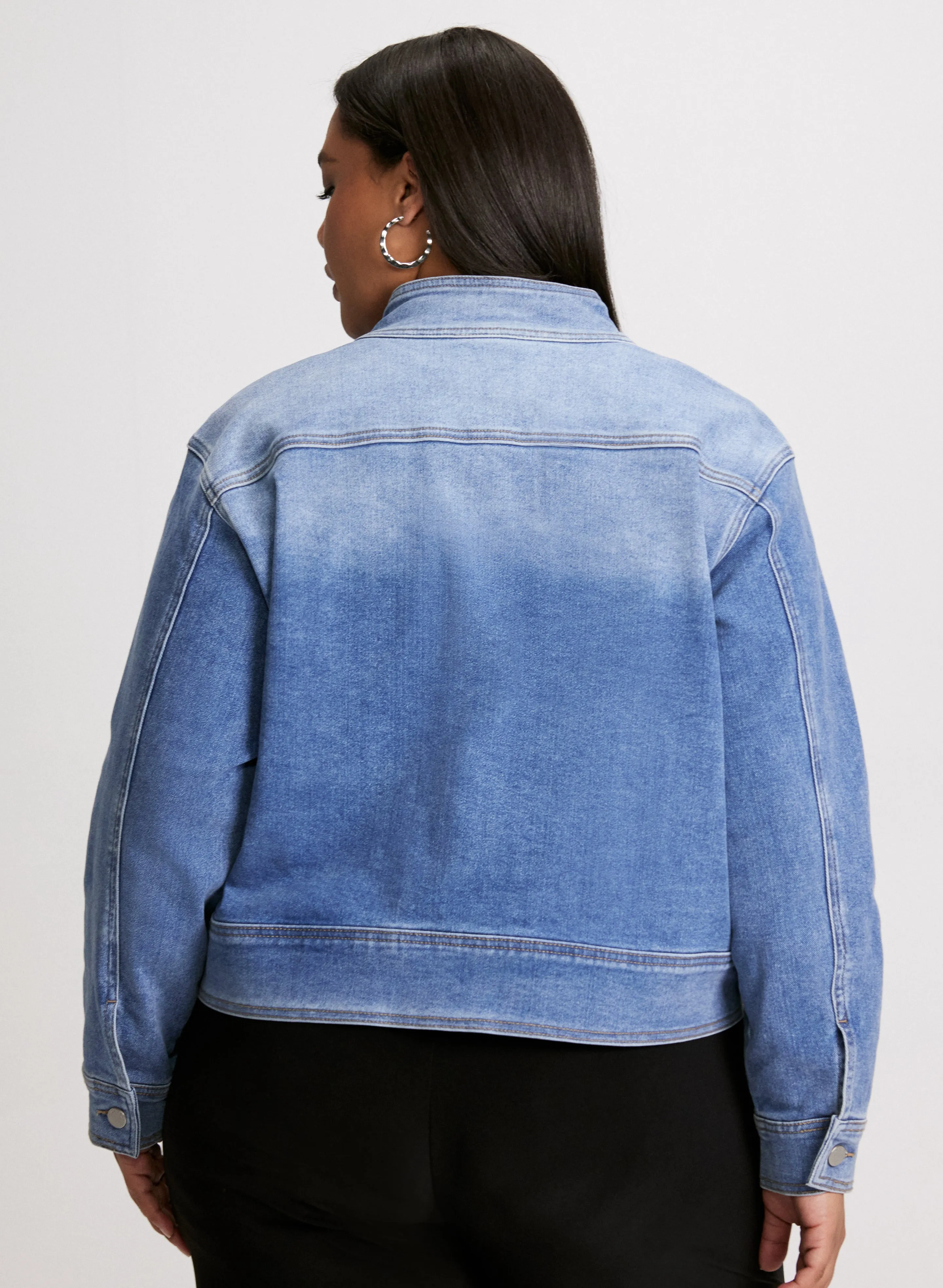 Stand Collar Denim Jacket