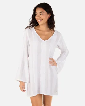 Stripe Gauze Long Sleeve Tunic