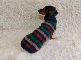 Stripes knitted dog sweater, striped dog jumper, dog clothes knitted striped sweater for dachshund