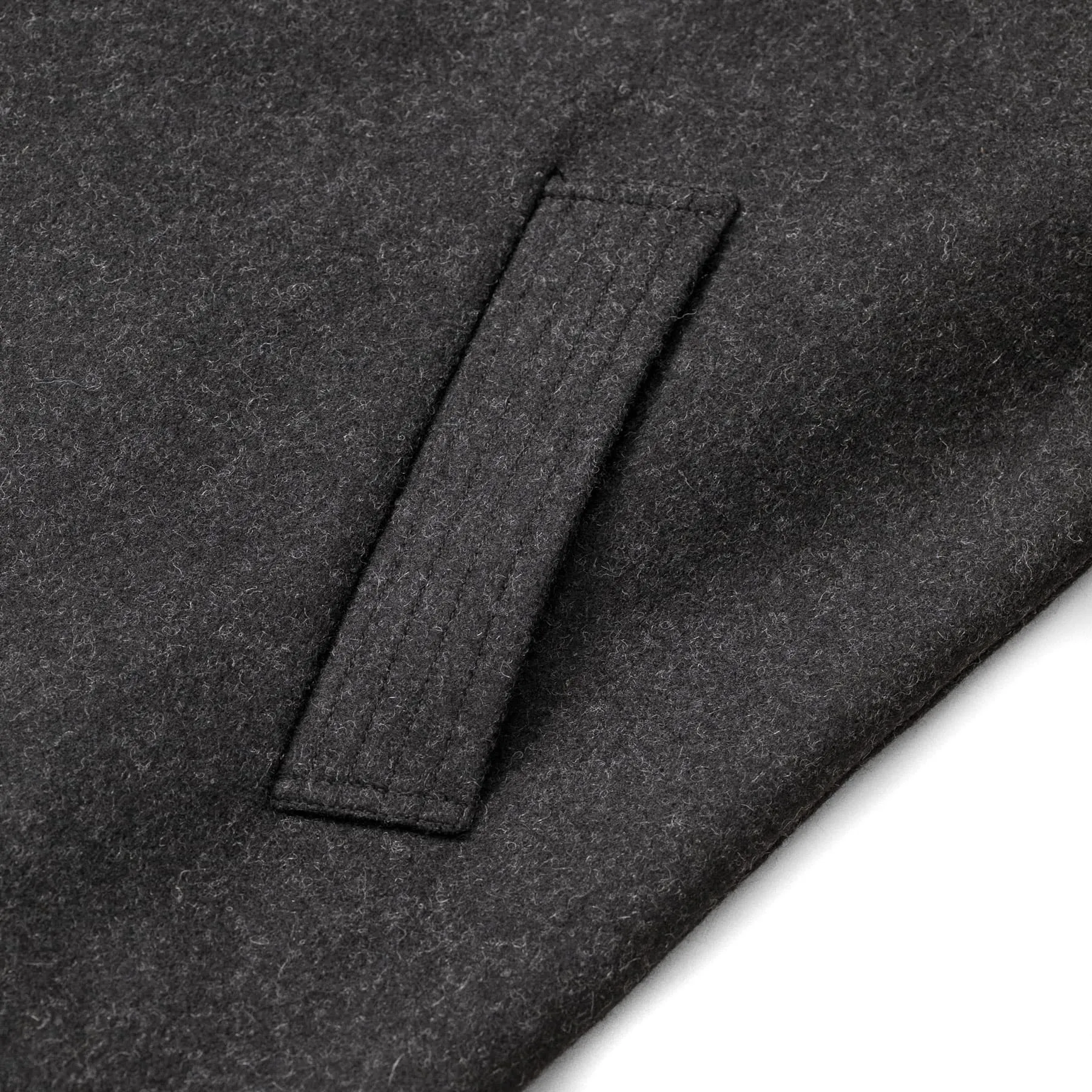 Utile Lined Coat Wool Melton - Charcoal