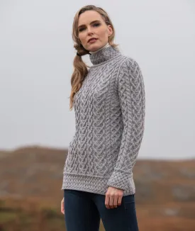 West End Knitwear | Luxurious Cable Knit High Neck Sweater | Women's