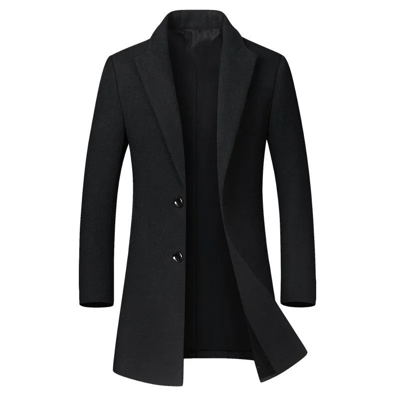 West Louis™ High-End Thickened Warm Business-Men Woolen Trench Coat