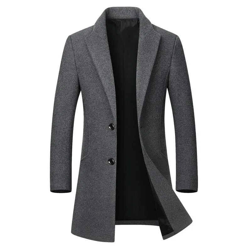 West Louis™ High-End Thickened Warm Business-Men Woolen Trench Coat