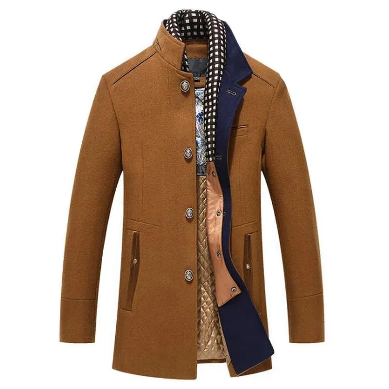 West Louis™ Wool Cashmere Detachable Scarf Coat