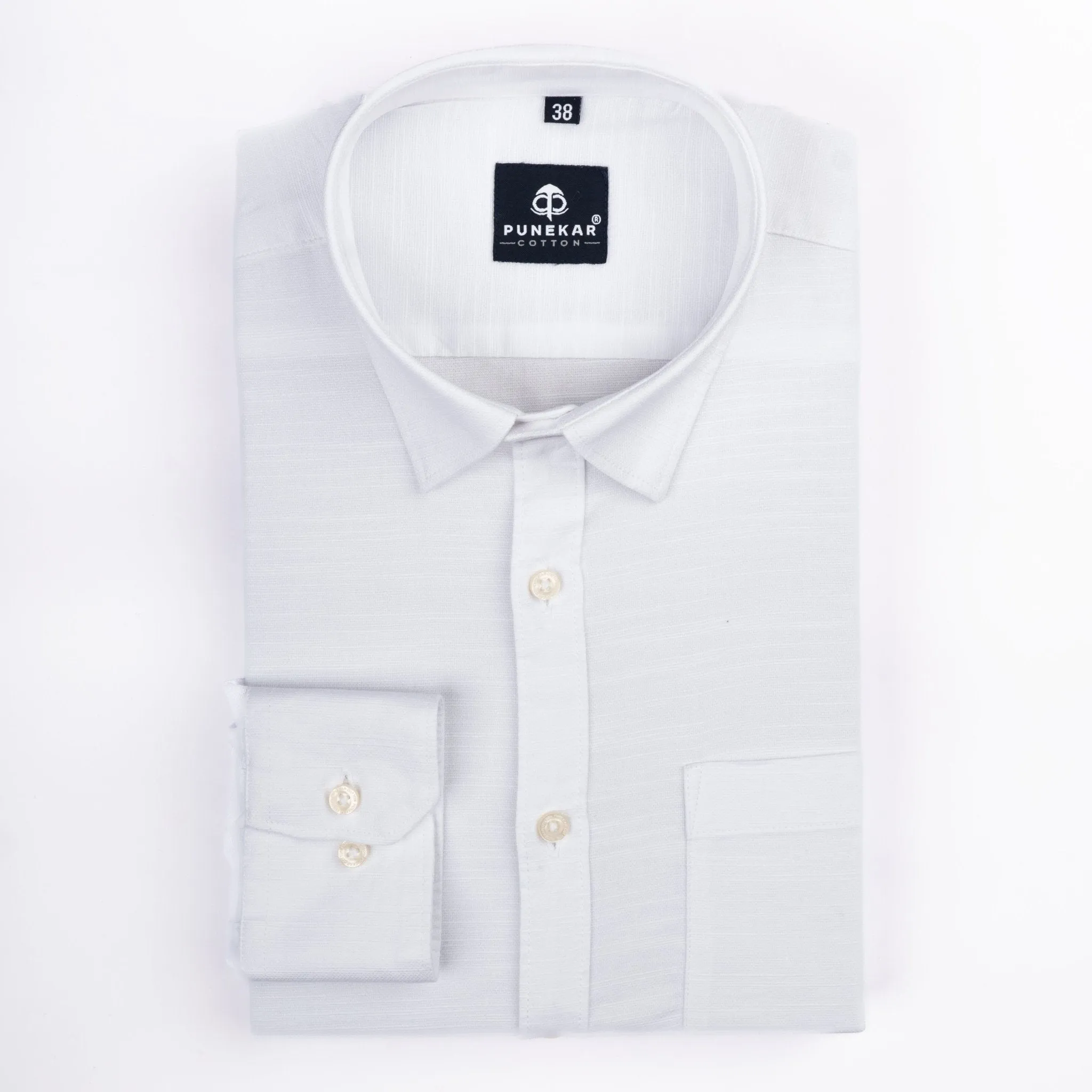 White Color Cotton Linen Shirt For Men