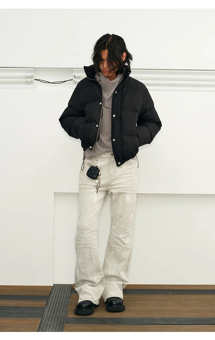 White Duck Down Stand Collar Down Jacket