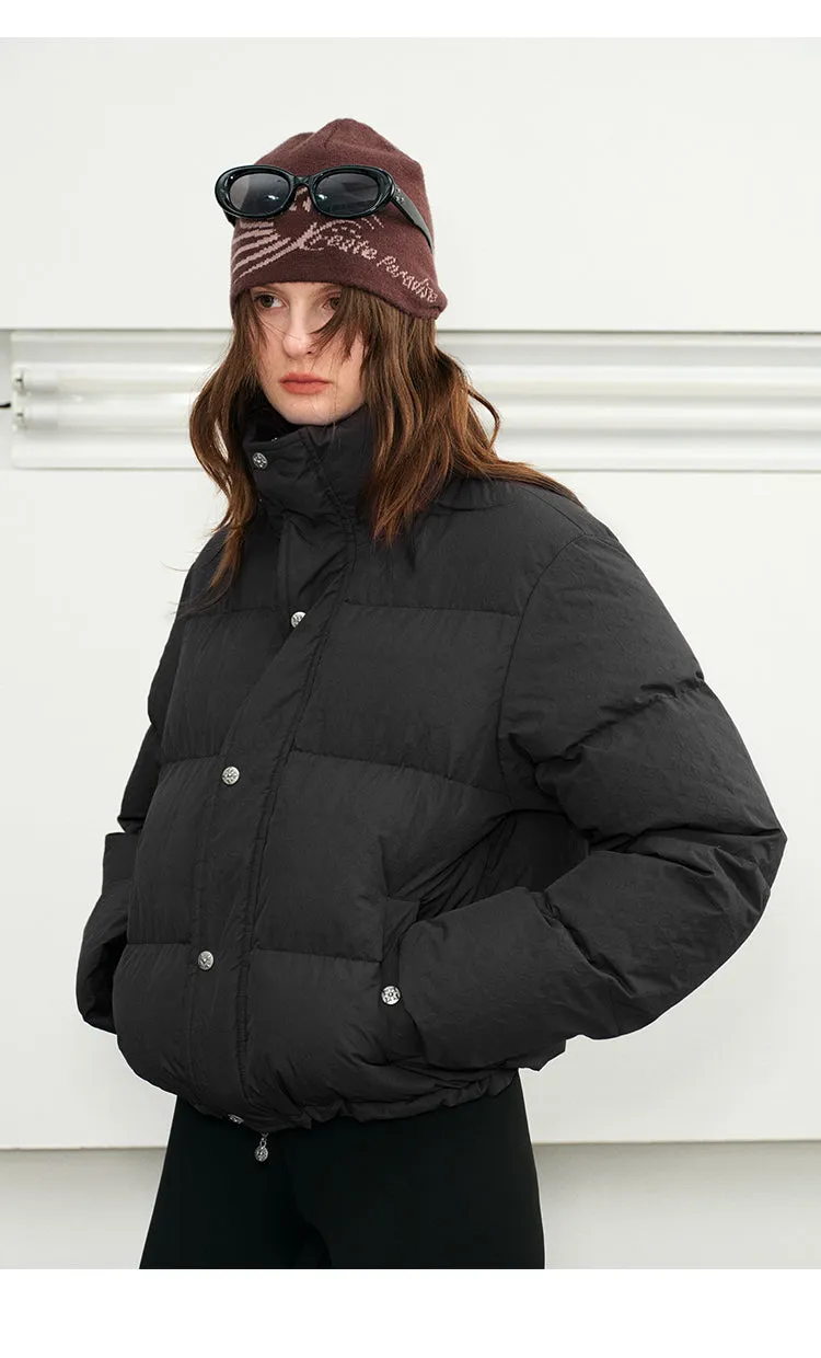 White Duck Down Stand Collar Down Jacket