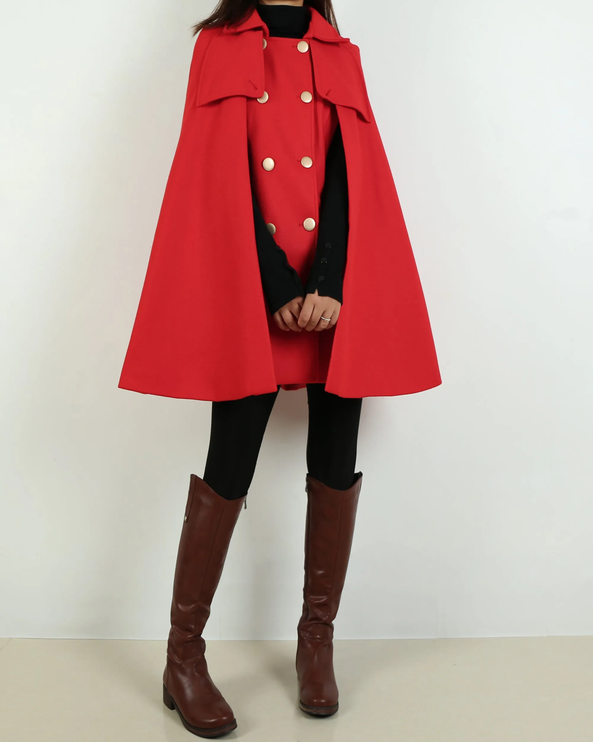 Women's woolen poncho/cashmere and woolen cape coat/cashmere jacket/Wool Coat/Cashmere Cape Wool Cloak(Y1760)